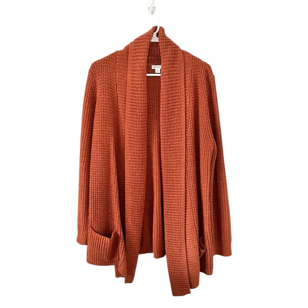 Merona Rust Open-Front Cardigan‎