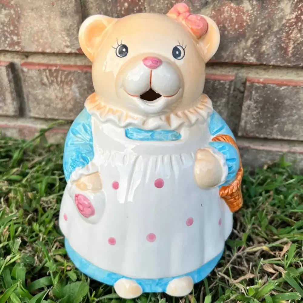 Vintage Teddy Ceramic Teapot Girl‎ Bear Bow