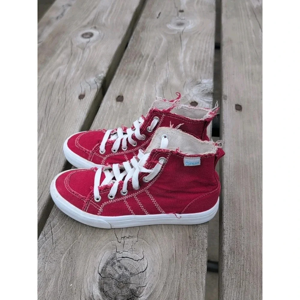 Obtaom Canvas High Top Fashion Sneakers Shoes ~ Women's Size 5 ~ Red ~‎ GUC