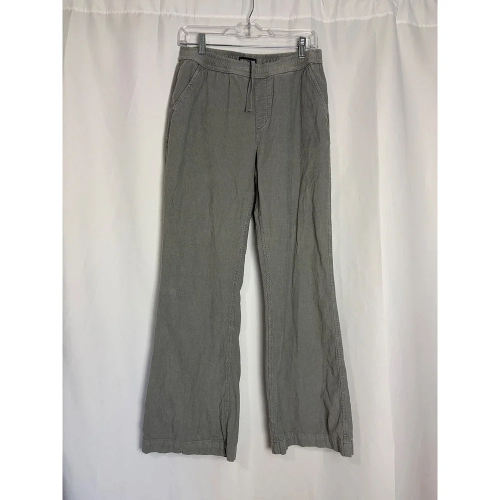 Toad&Co Gray Organic Cotton Corduroy Wide Leg Drawstring Pants‎ Womens Small