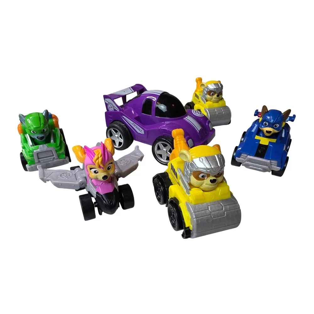 Paw Patrol Toy Vehicle Lot Chase Rocky Skye Rubble‎ Racing Car 6 Piece Set G1