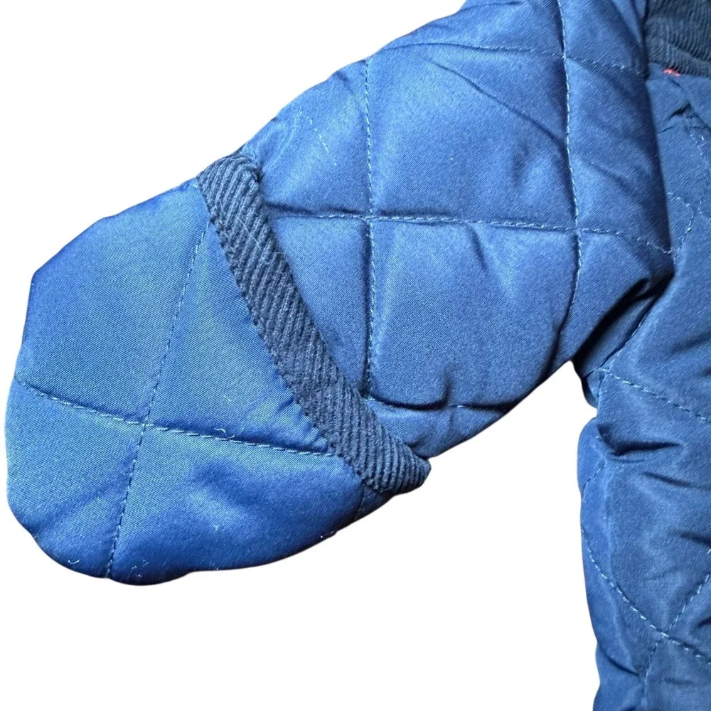 Rothschild Baby‎ Snowsuit Quilted Navy Blue Plaid Lined Hooded 3-6 Months