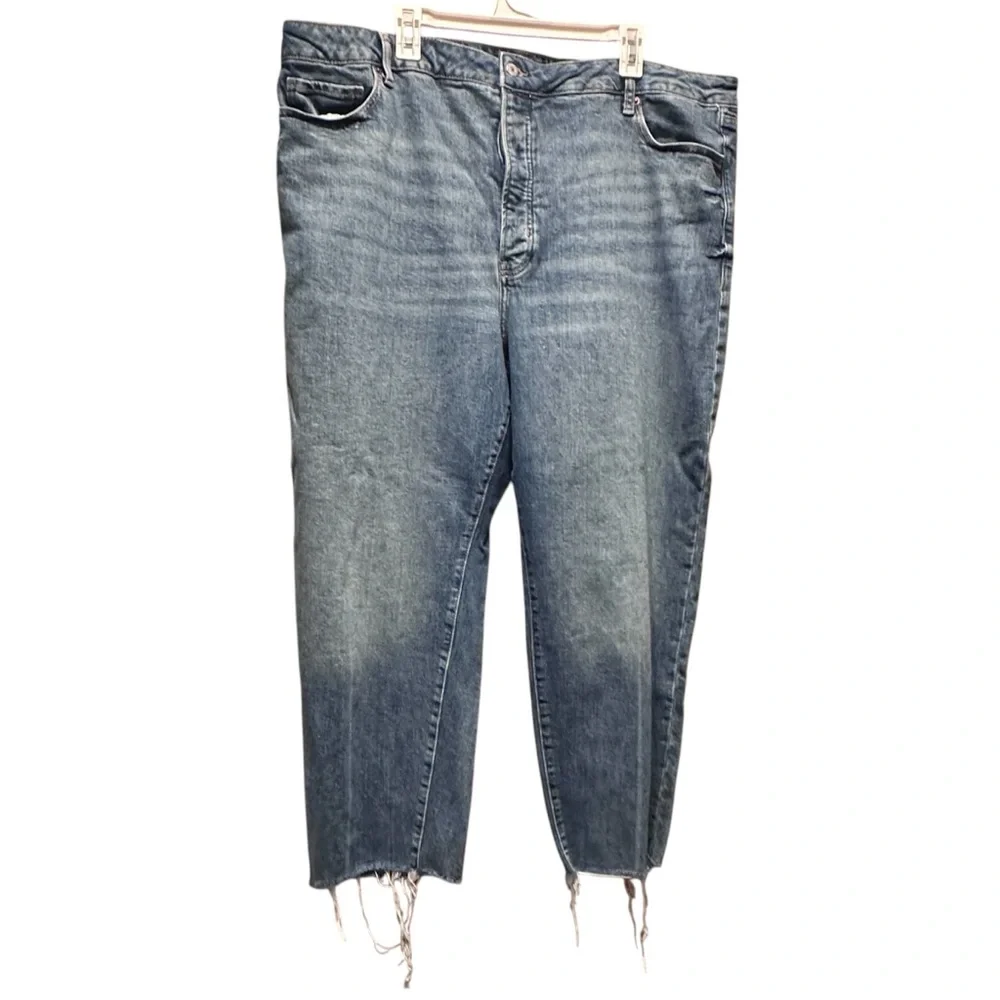 Old Navy‎ Blue Jeans higher High-Rise OG Straight secret smooth pockets sz 24