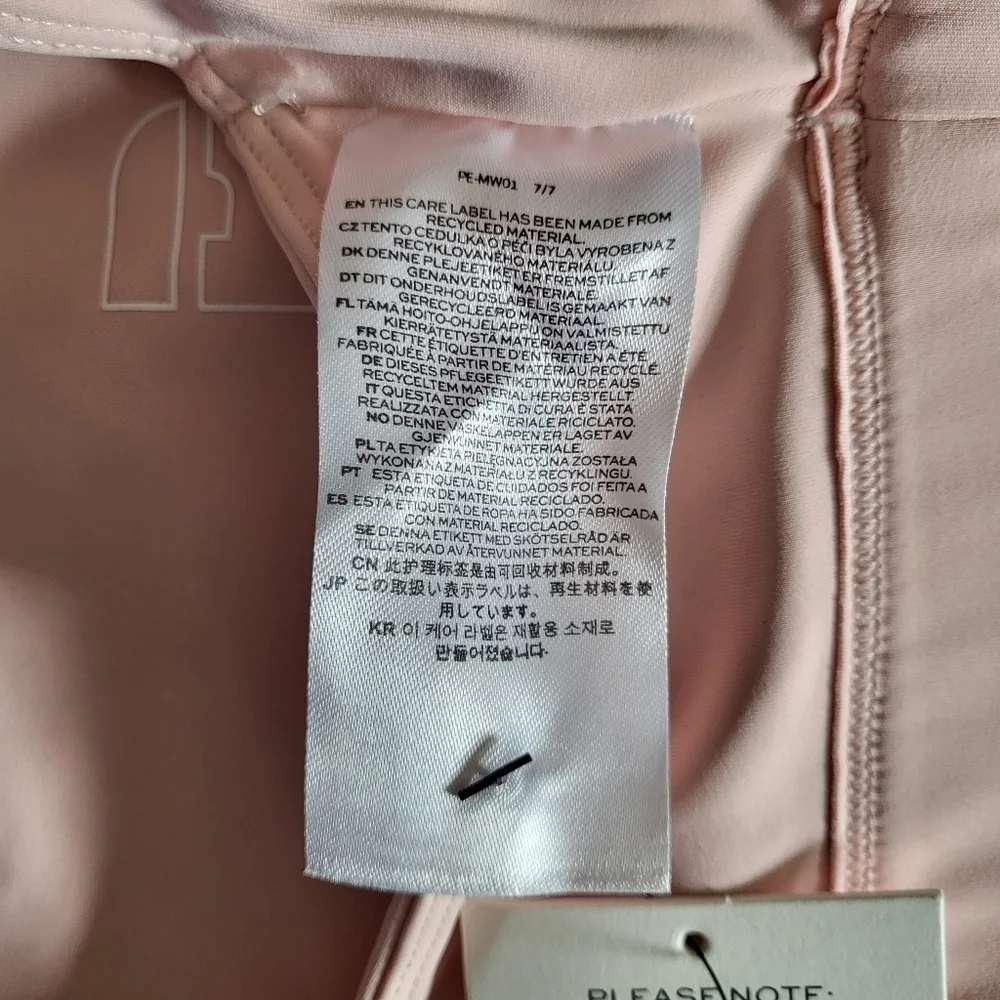 New P.E Nation Logo Scoopneck Racerback Light Pink/White Sports Bra NWT XS