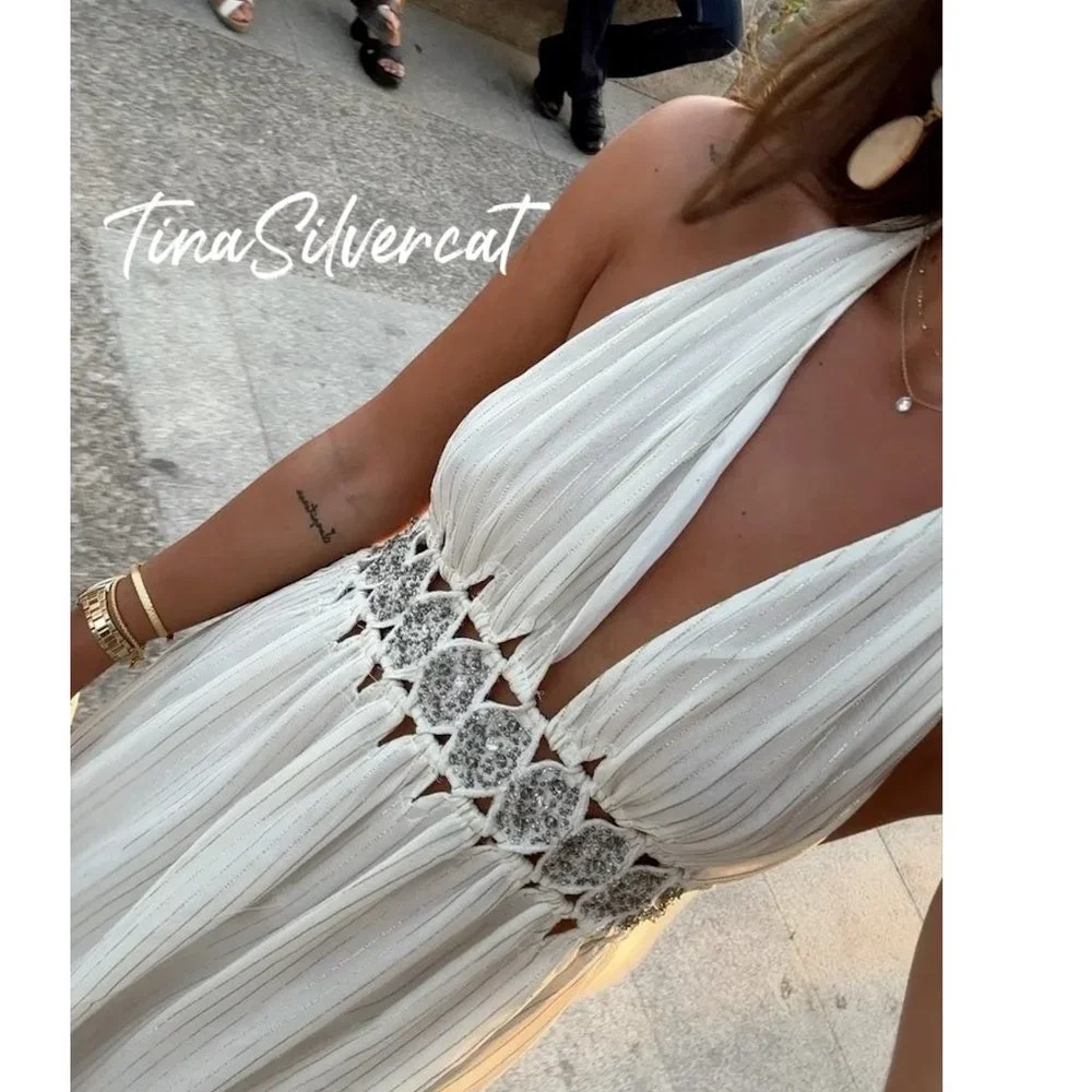 Zara rhinestone midi