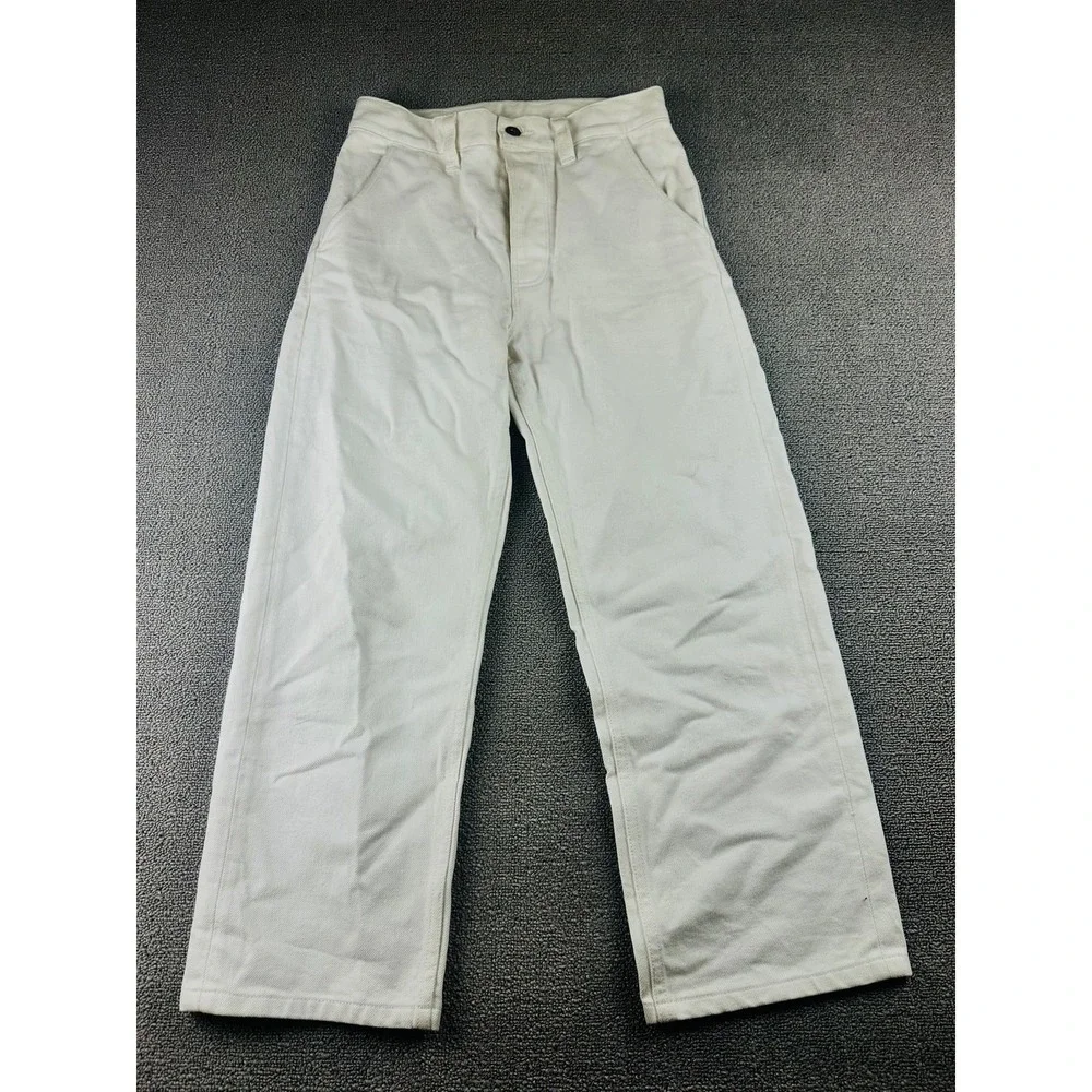 Nudie Jeans‎ Tuff Tony Pants Men W26 L28 White Loose Wide-Leg Heritage Workwear