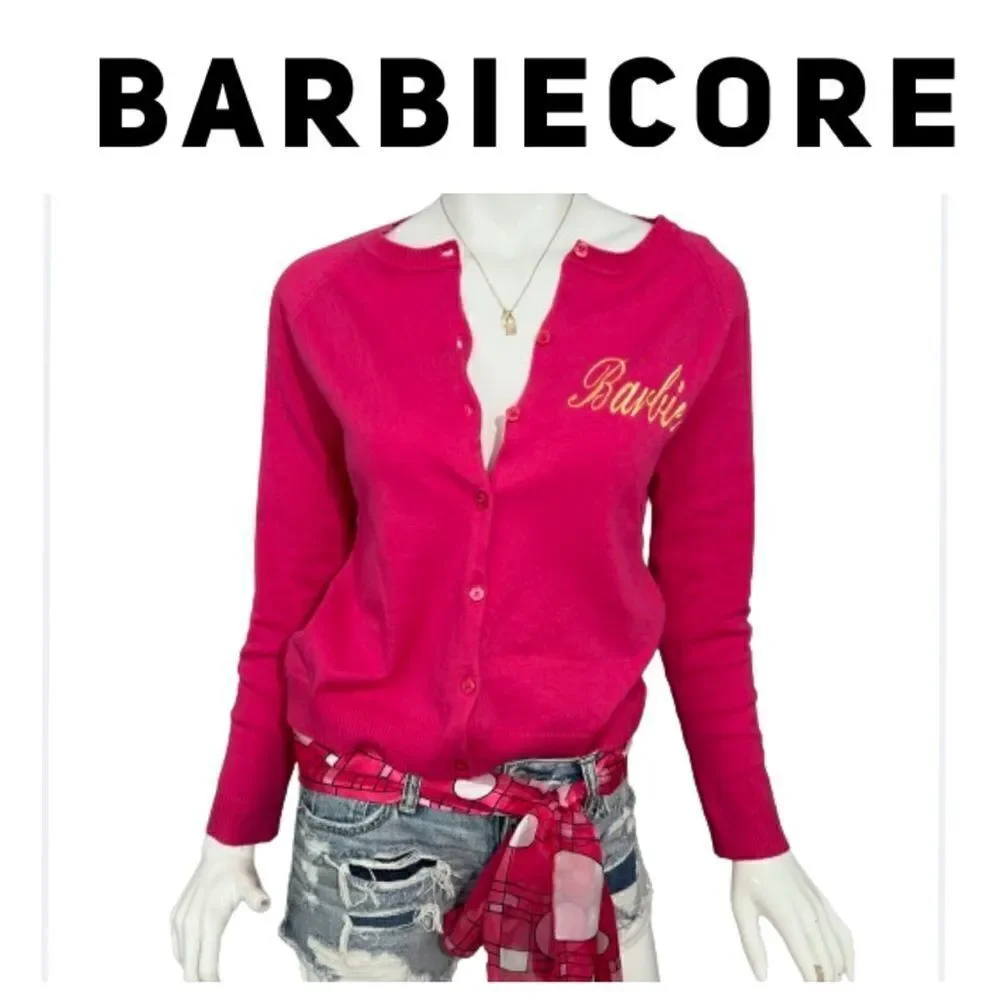 Carolyn Taylor Hot Pink Barbiecore Cardigan‎ Sweater - S