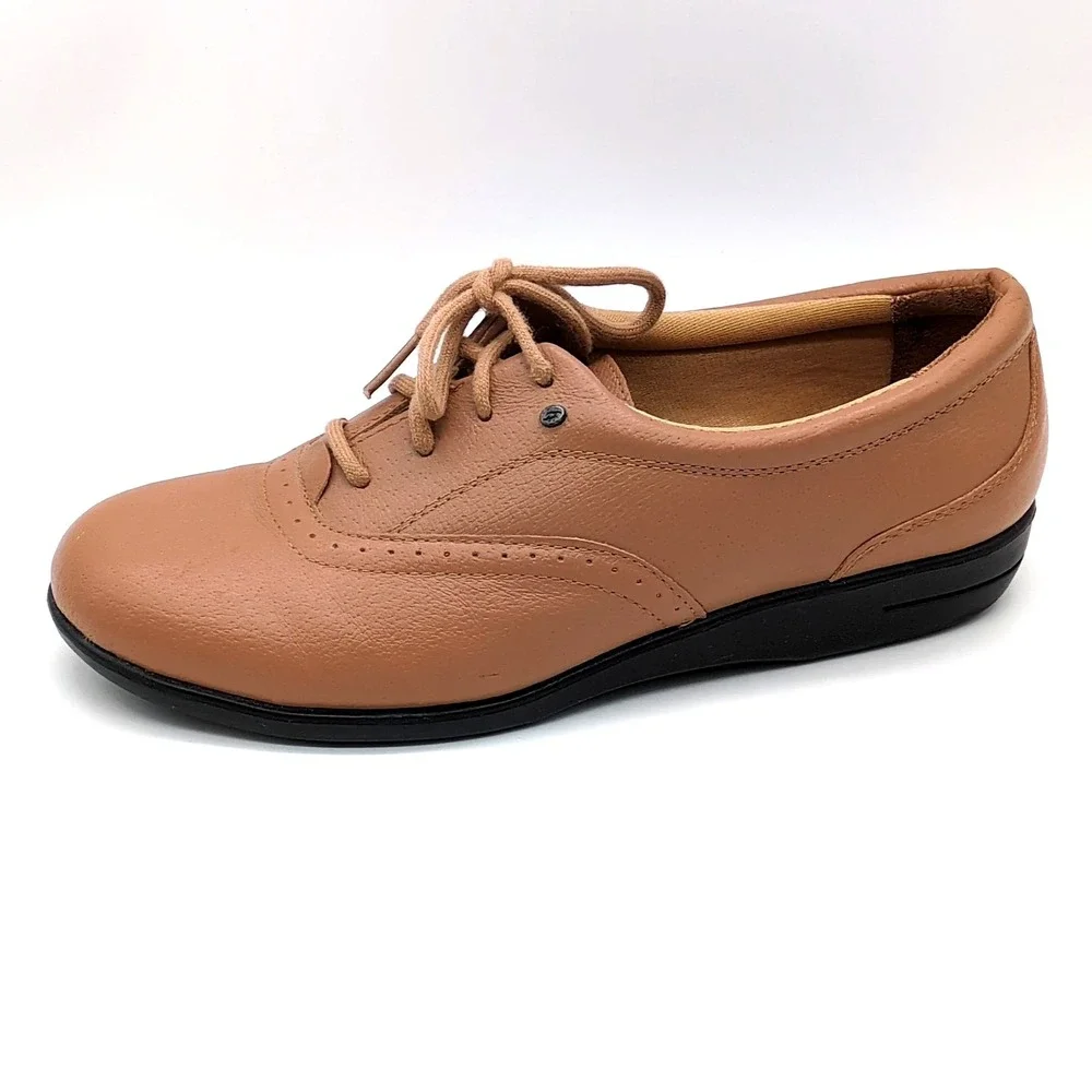 Dr. Scholl's Shoes Womens Beige 9‎ Leather Walking Oxfords Air Pillo E6Y-2X