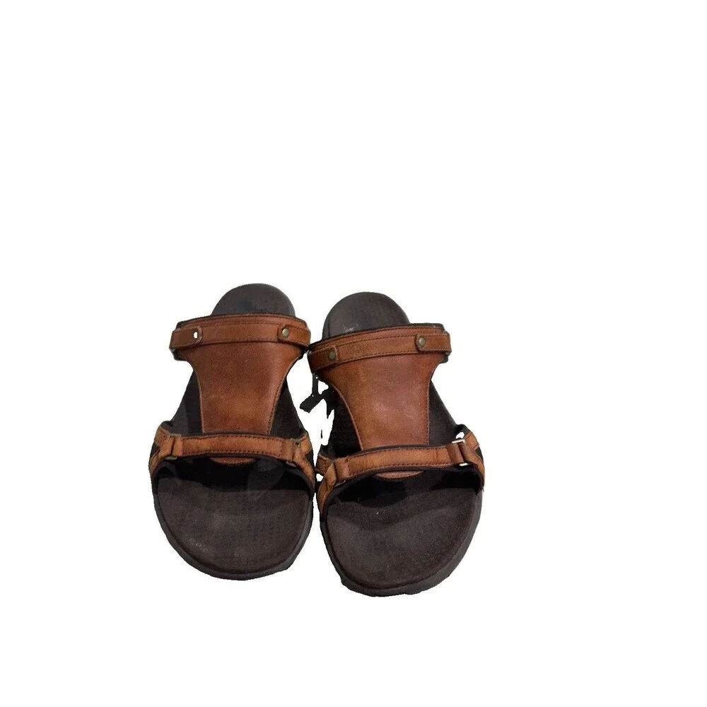 Merrell Glade Brown Leather Slide Sandals Womans 10 Comfort Outdoor Hiking Walk