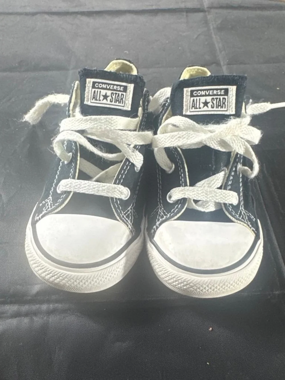 Converse Kids Black and White Low Top Sneakers