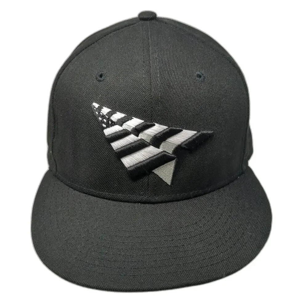 New Era Snapback Hat Black One Size Paper Plane 9FIFTY Flat Brim Stars Stripes