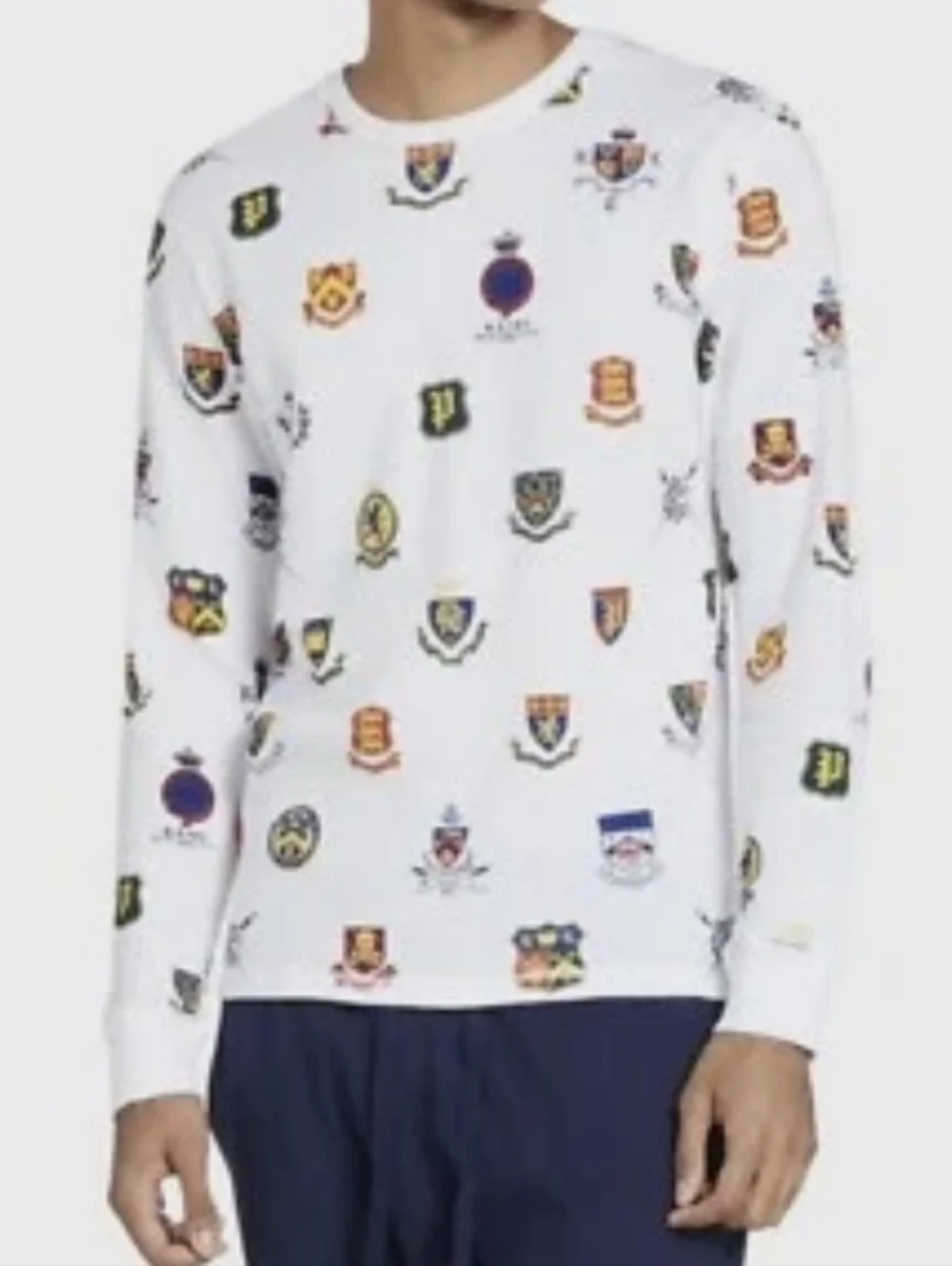 Polo by Ralph Lauren Men's M Herald Crest Waffle Knit Thermal Style Tee