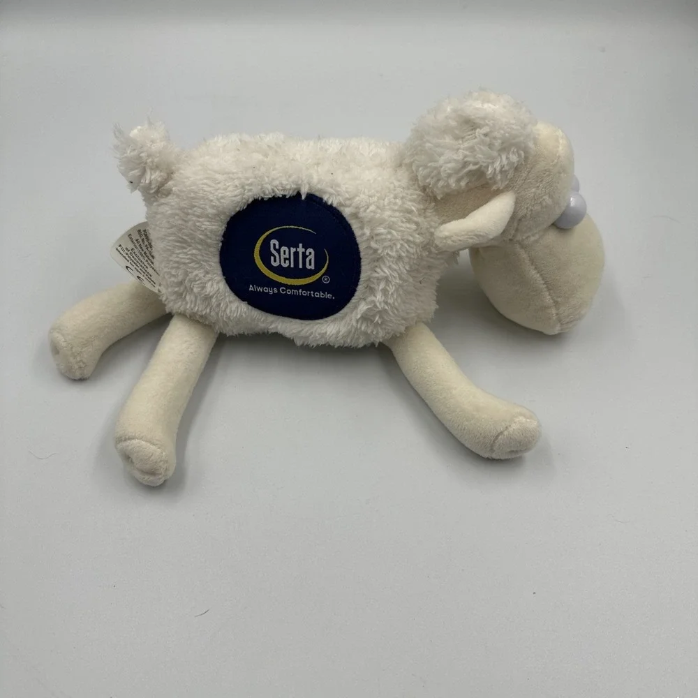 VTG Serta Mattress #1 Counting Sheep Plush Stuffed Animal 2000 Curto Toy White‎