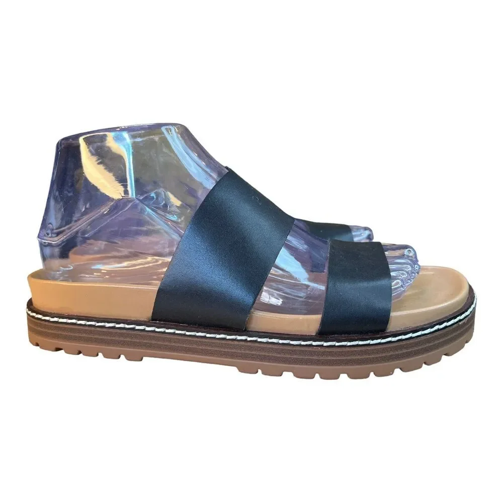 Sz 7.5‎ Madewell Women's Preston Sporty Slides True Black ND955