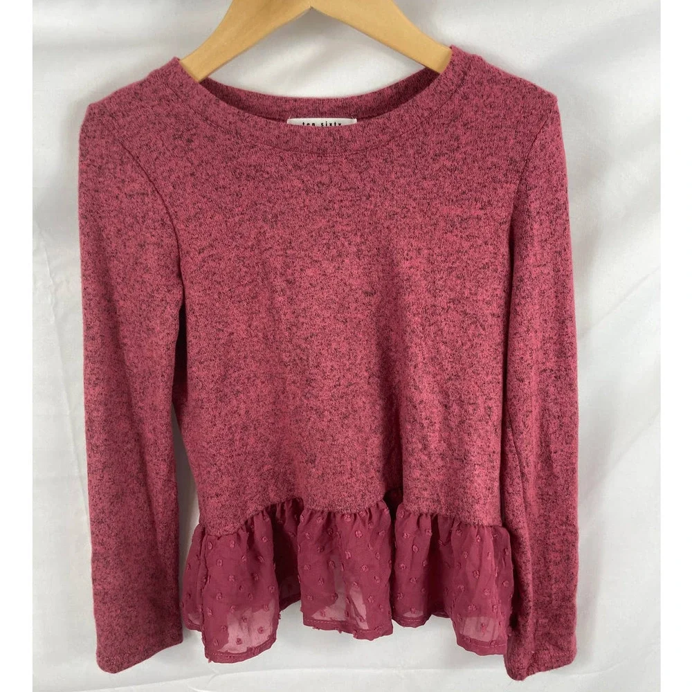 4/$25 NWOT Ten Sixty Sherman Ruffle Bottom Sweater