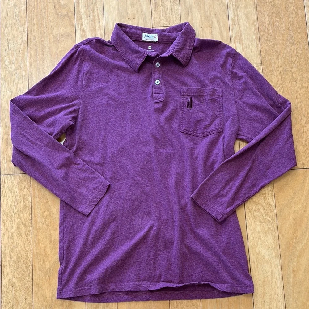 Johnnie-O Youth Purple Long Sleeve Polo Shirt