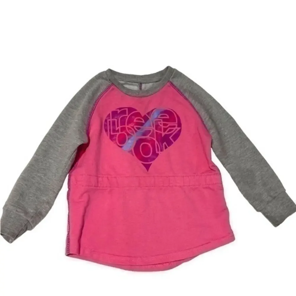 Reebok Pink Sweatshirt Top Girls Size 2T long sleeve