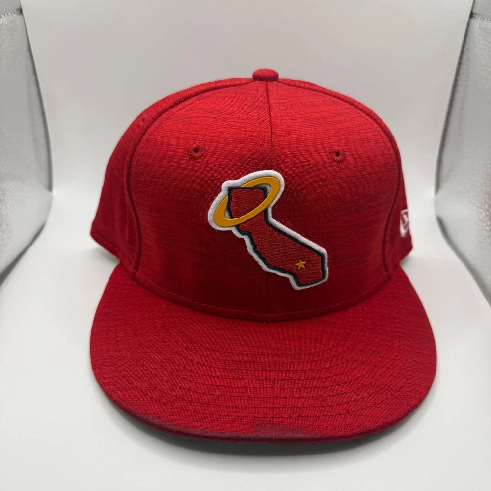 New Era 59FIFTY Los Angeles Angels MLB Club 23 Fitted Hat Red‎ Size 7