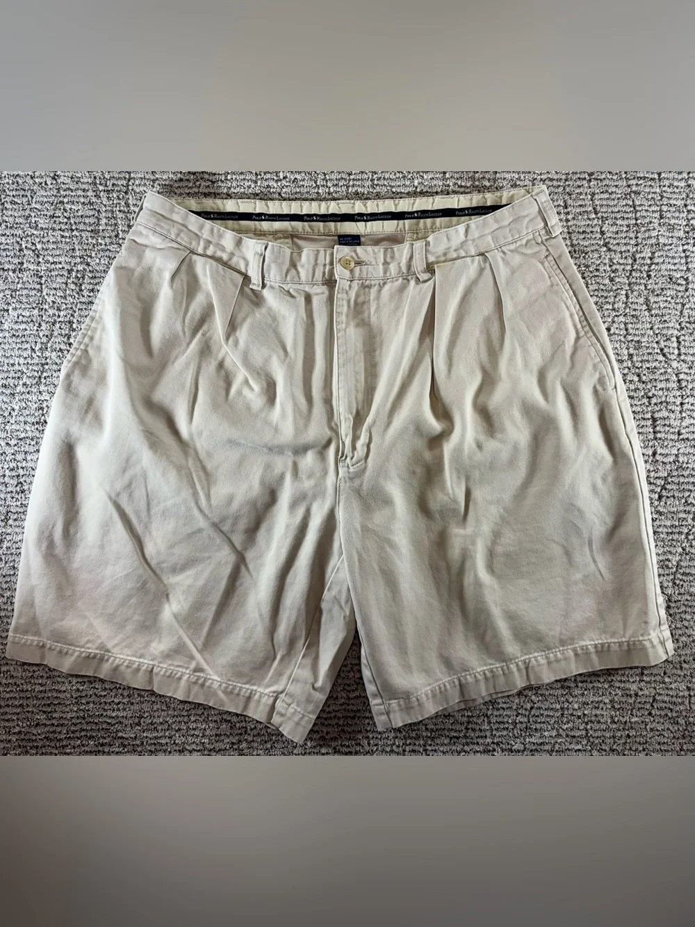 Polo Ralph Lauren Men’s Size 36 Beige‎ Pleated Chino Shorts