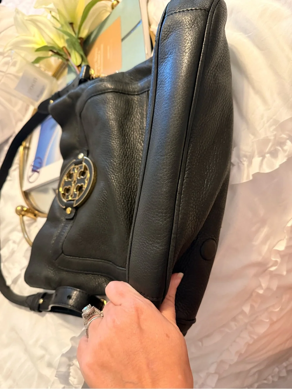 Tory Burch smooth pebbled