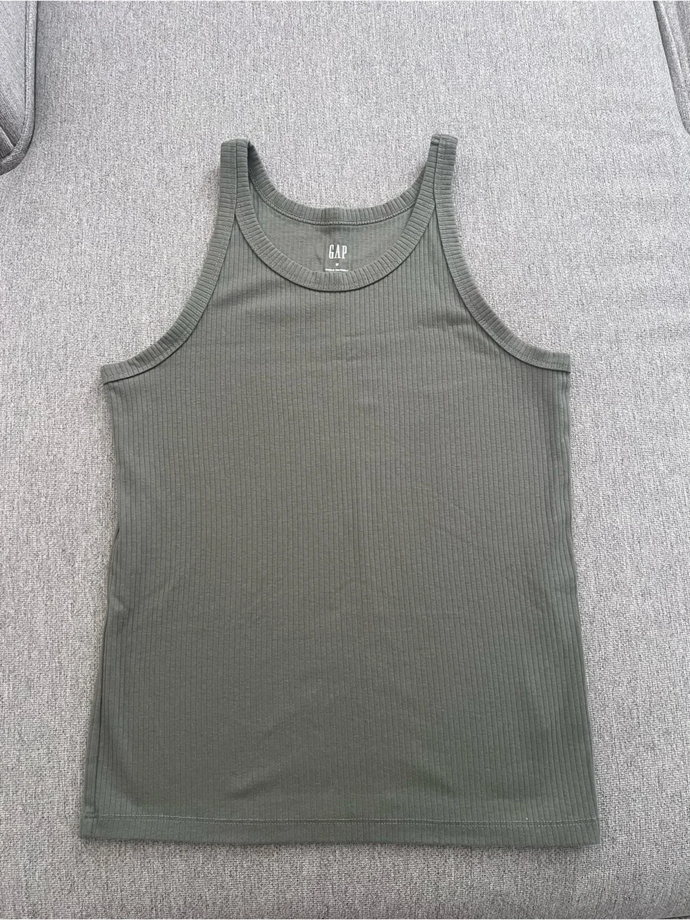 GAP womens Olive Ribbed Tank Top