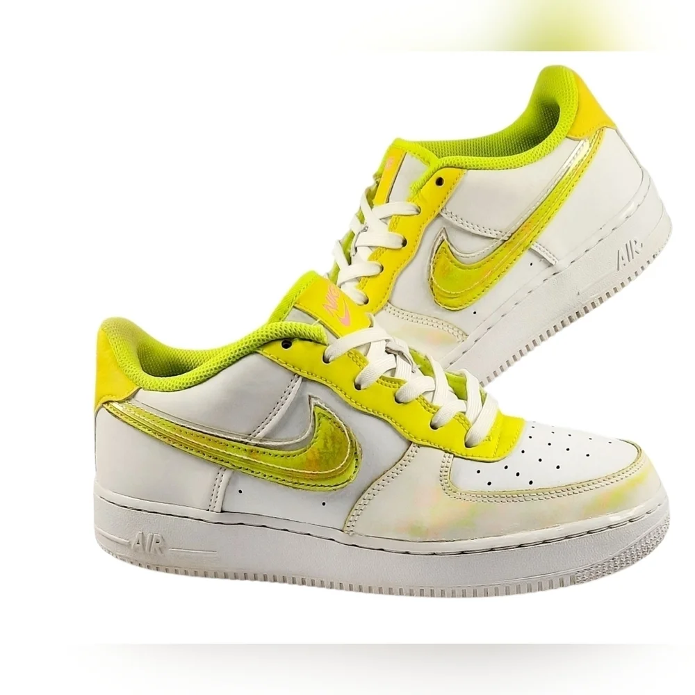 Nike  Air Force 1 LV8 Sneakers White Acid Wash Green Size 6.5Y/ Womens Sz. 8