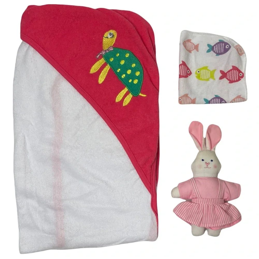 jumping beans towel bunny pink