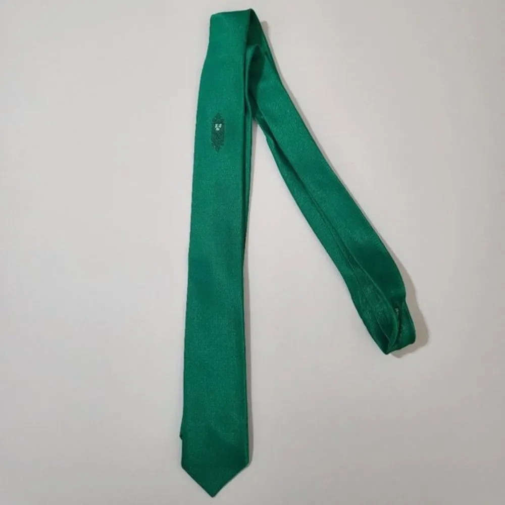 Men's Vintage Sears Creative Cravat Embroidery Green Minimal Design‎ Green Tie