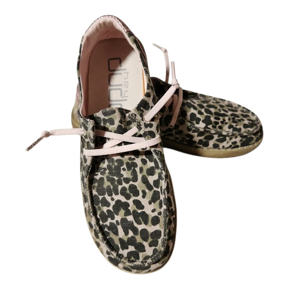 Hey Dude  Wendy Youth Kids Girls Leo Nut Leopard Print/Camo Shoes Size Y6-L7