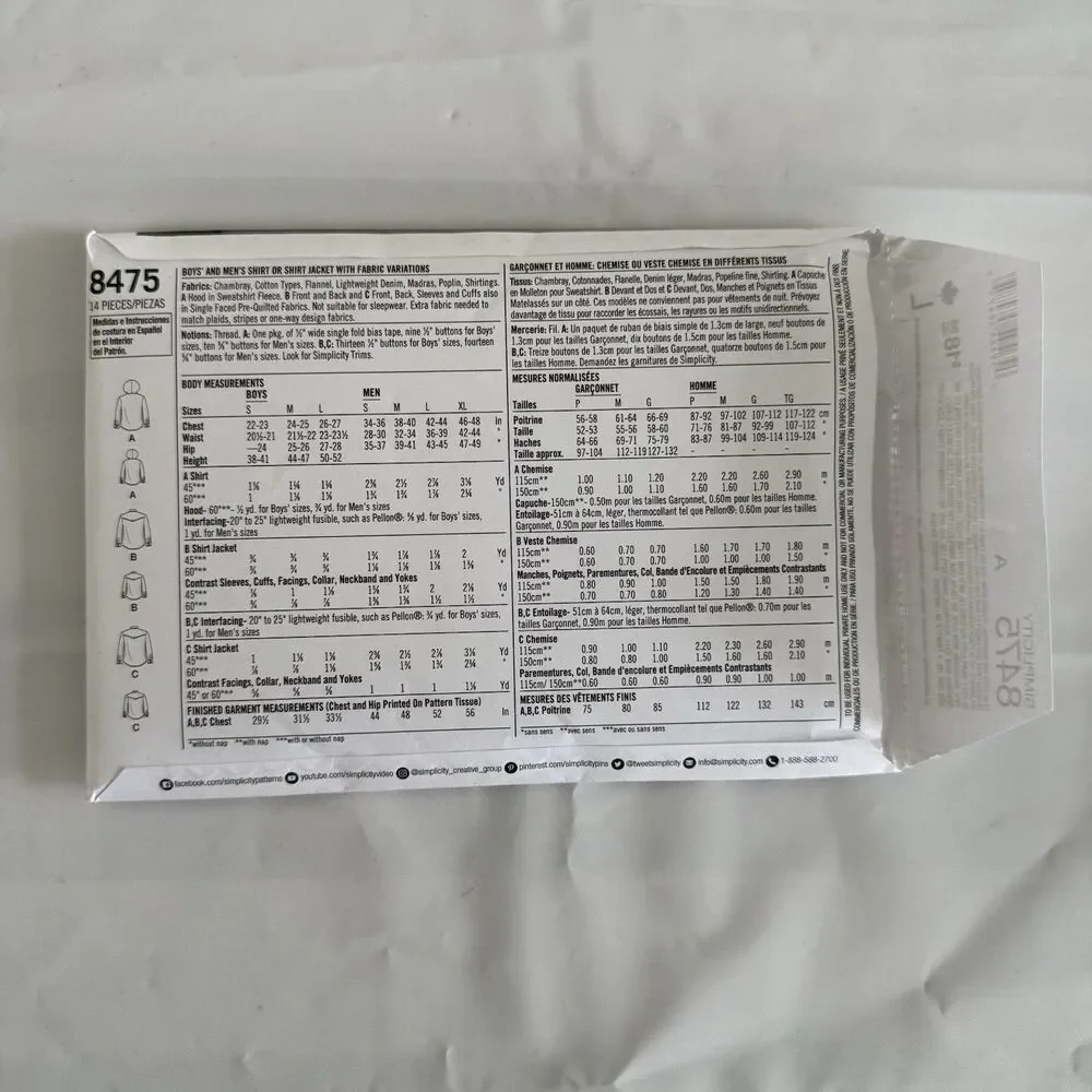 Simplicity sewing pattern