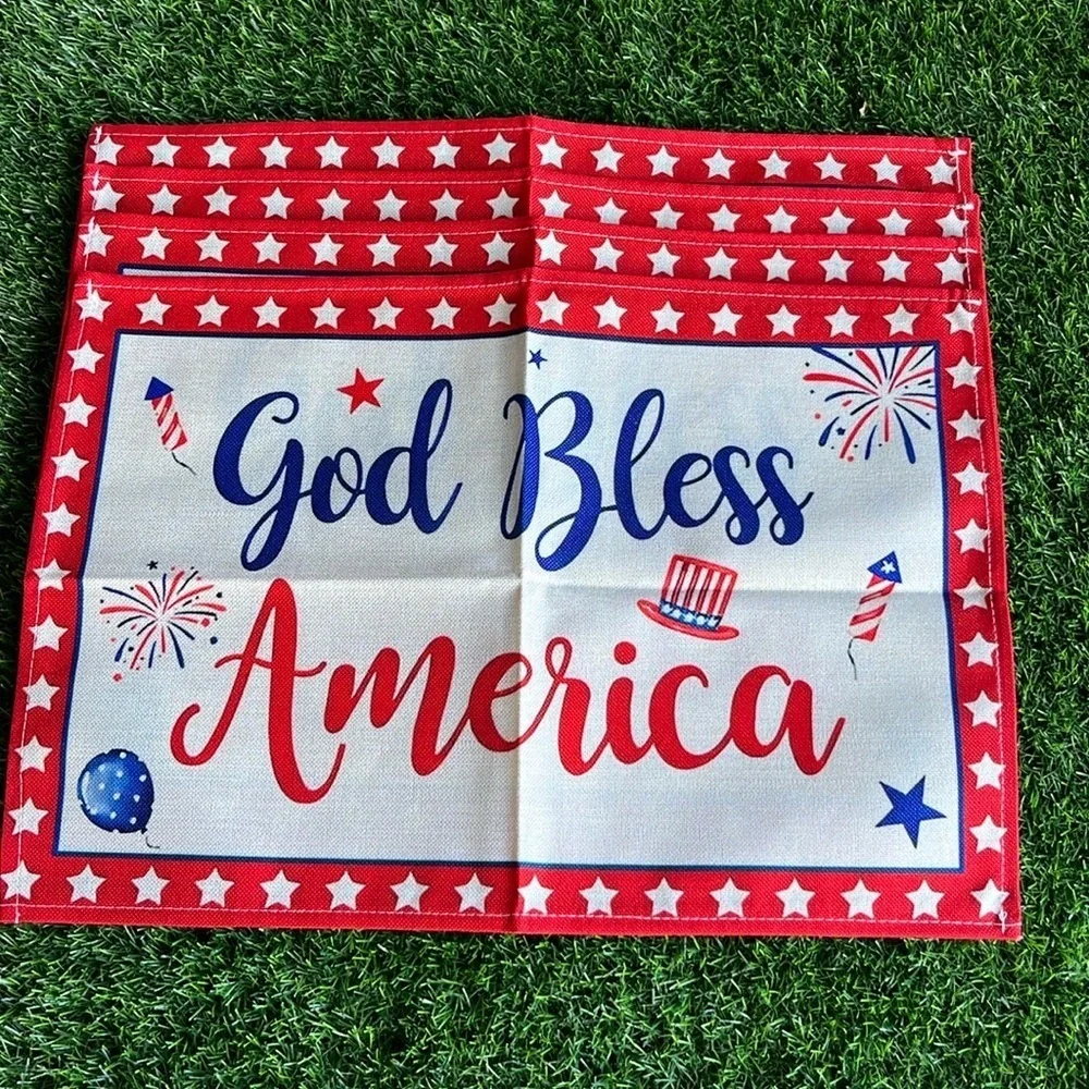 GOD BLESS AMERICA Placemats x4