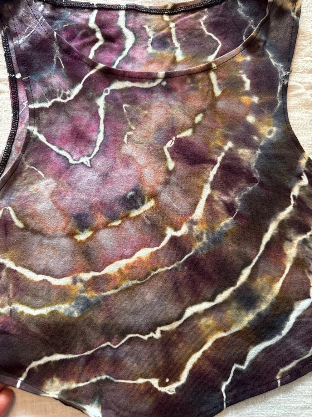 Hand dyed Tie-Dye Purple High-Neck Crop Top & Shorts Set - Women
