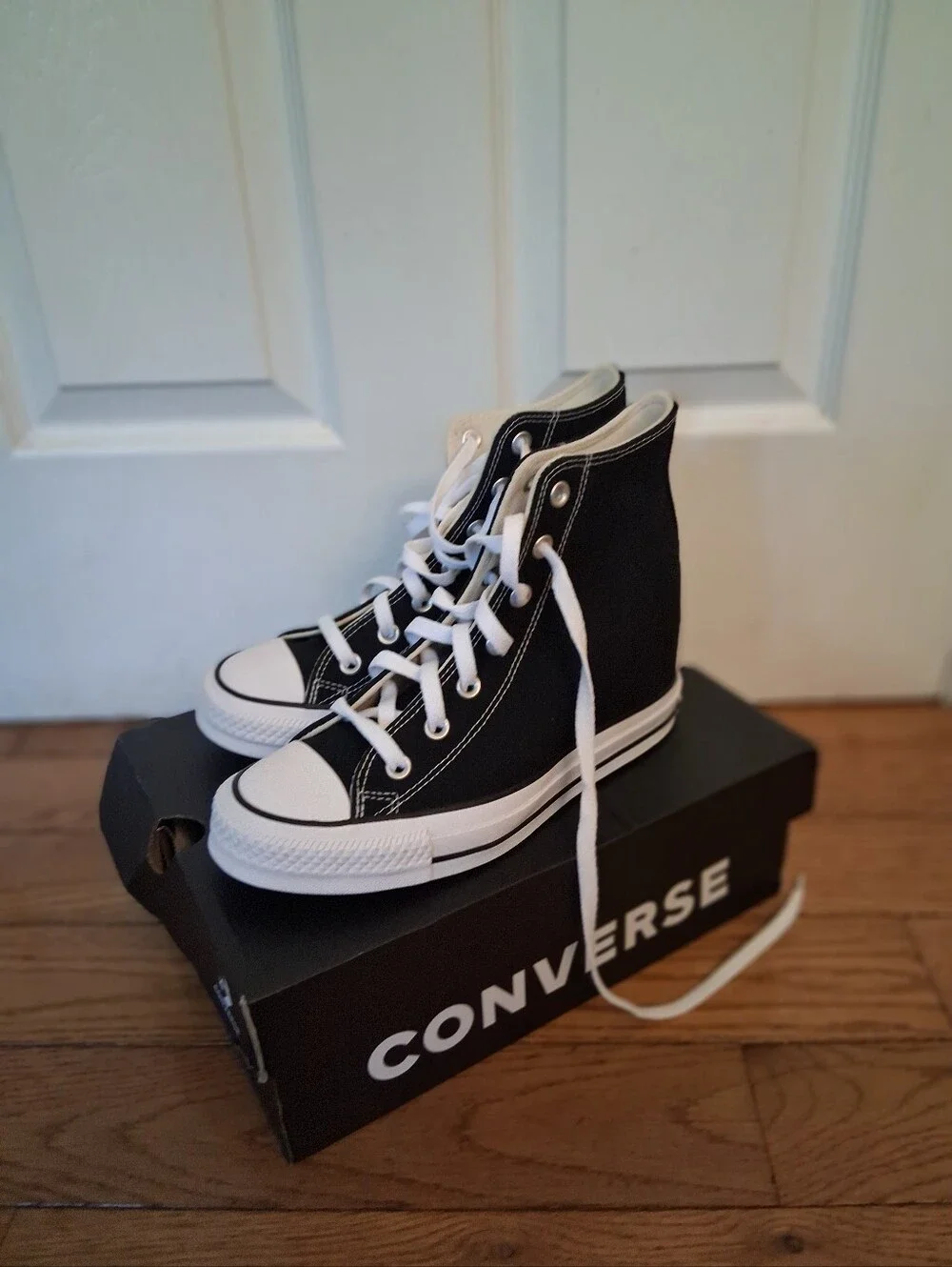 Converse Women's Black High-Top Canvas Hidden Wedge Plaform Sneakers