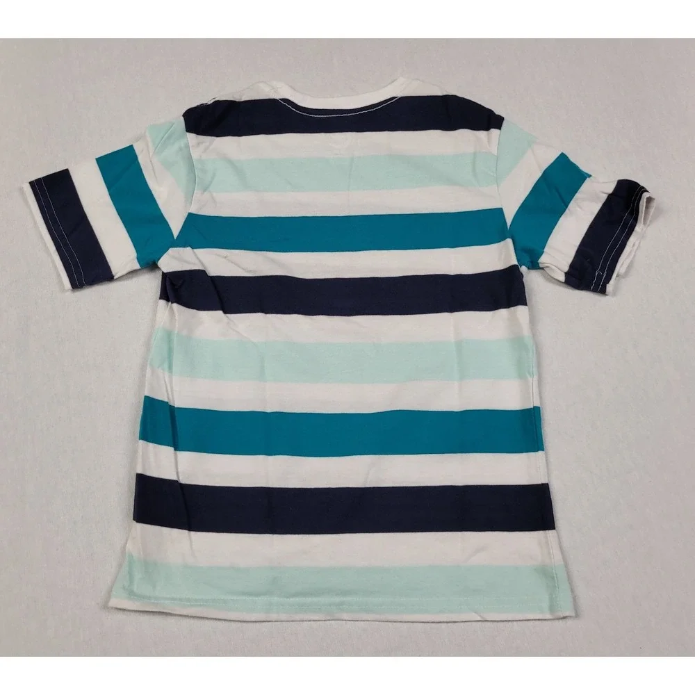Wonder Nation Boy's Striped Short Sleeve Navy, Light Blue, Blue T-Shirt Size M/8