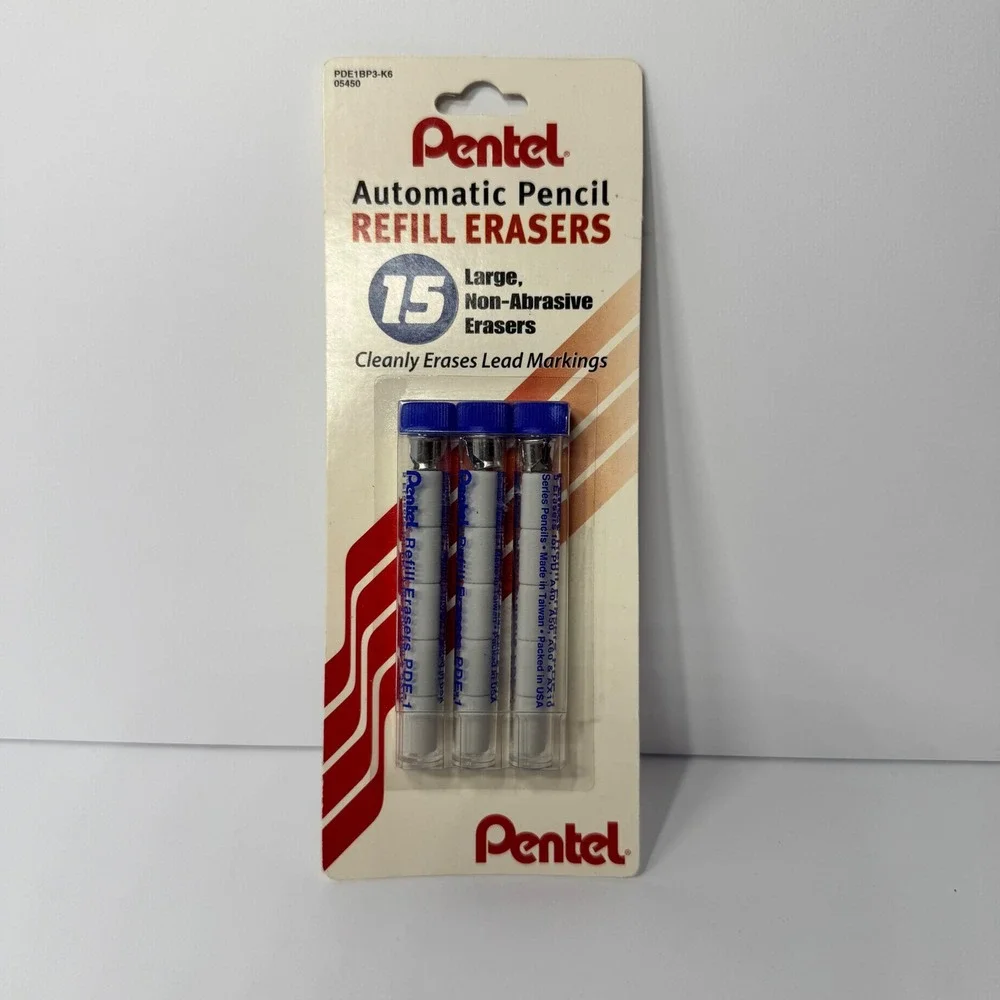 Pentel Automatic Pencil Refill Erasers 15 Ct.‎ Pack NEW White Large Non-Abrasive