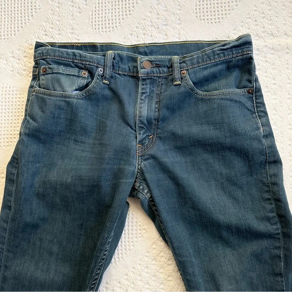 Levis 511 Jeans Mens 33x29 (Tag 33x32) Blue Slim Fit Mid Rise Medium Wash Zip