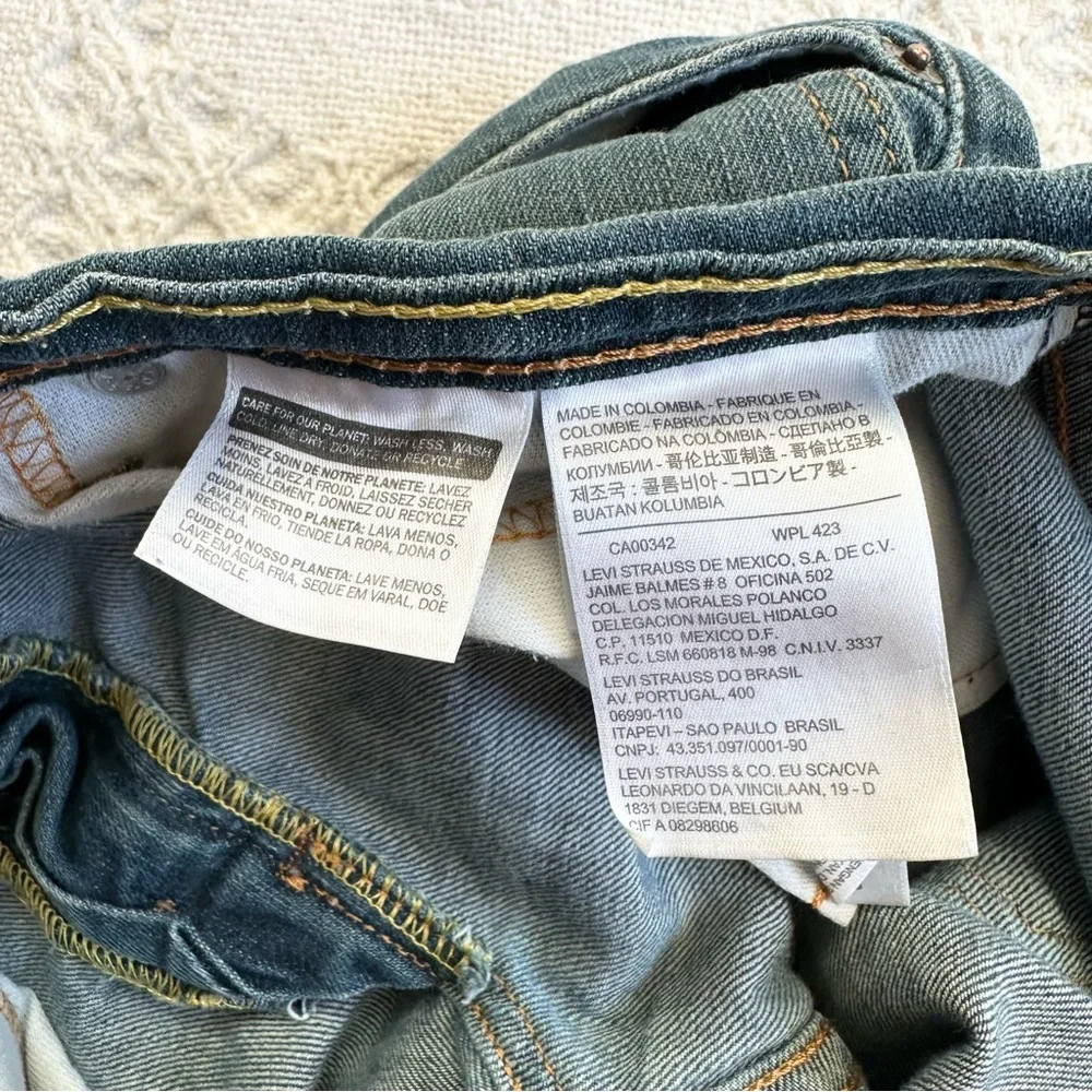 Levis 511 Jeans Mens 33x29 (Tag 33x32) Blue Slim Fit Mid Rise Medium Wash Zip