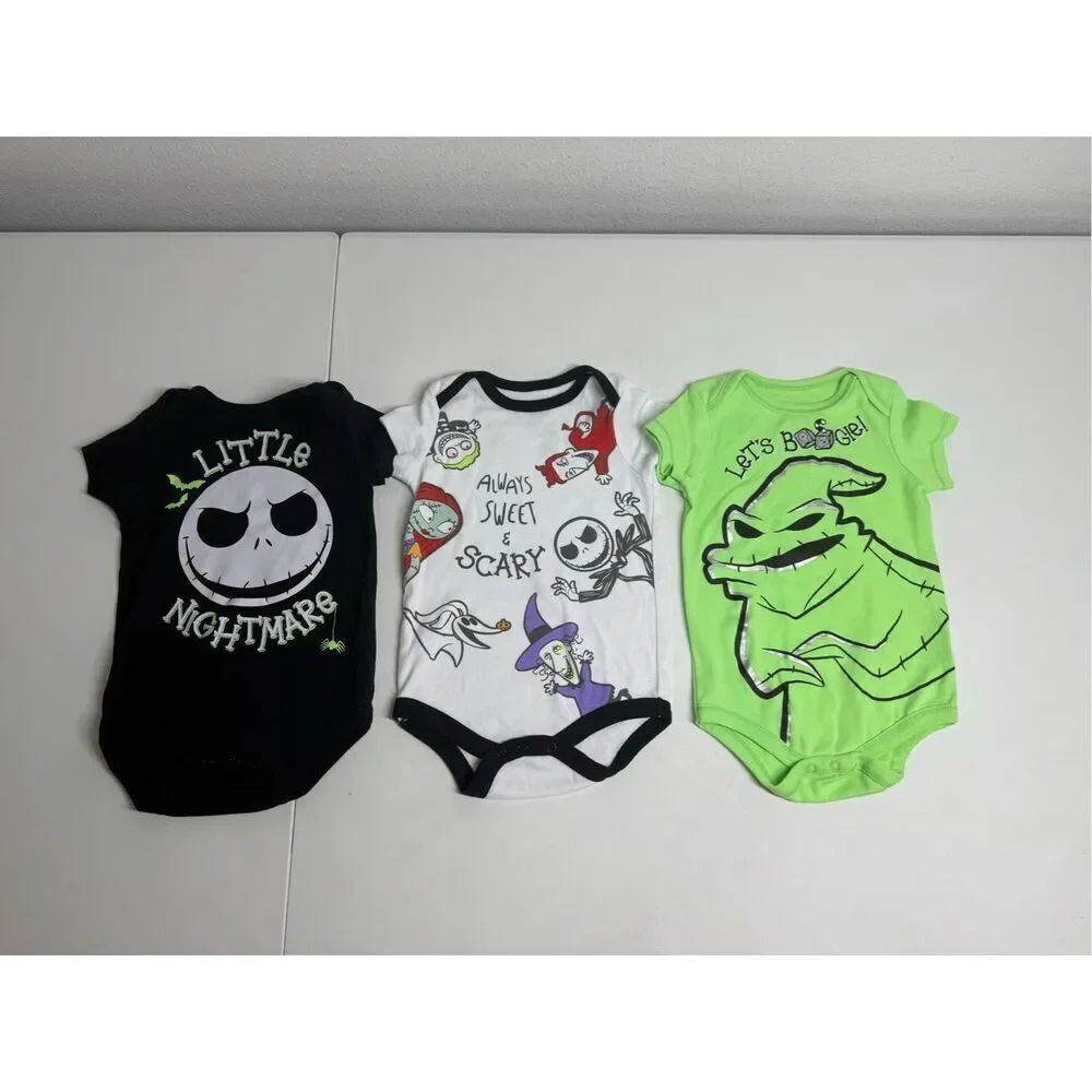 Set of 3 Disney Nightmare Before Christmas Bodysuits Sz 12M
