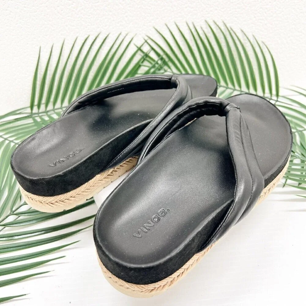 Vince black leather