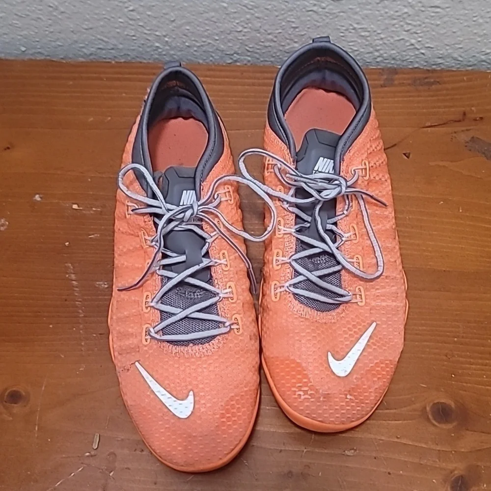 Nike Free Trainer 3.0 V3 Shoes Womens 7.5 Orange‎ Gray 641530-801 Athletic Gym