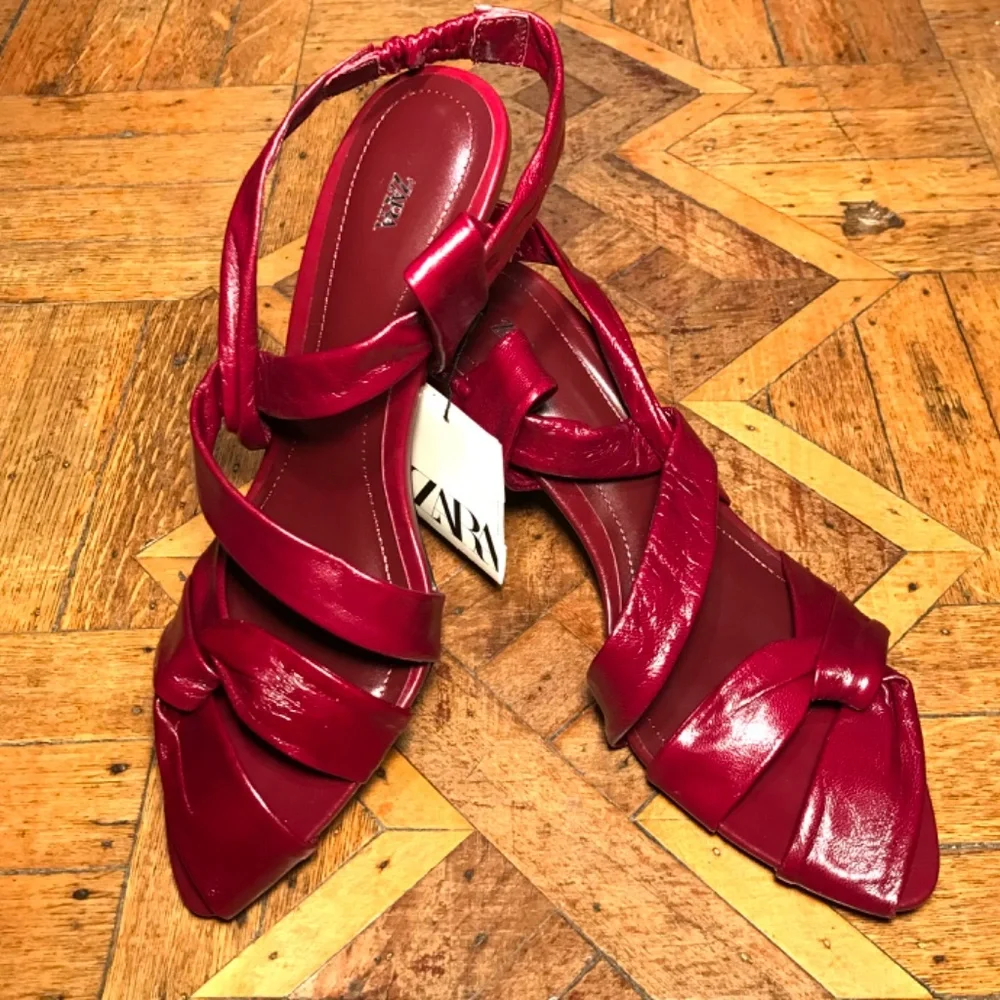 Zara leather heel