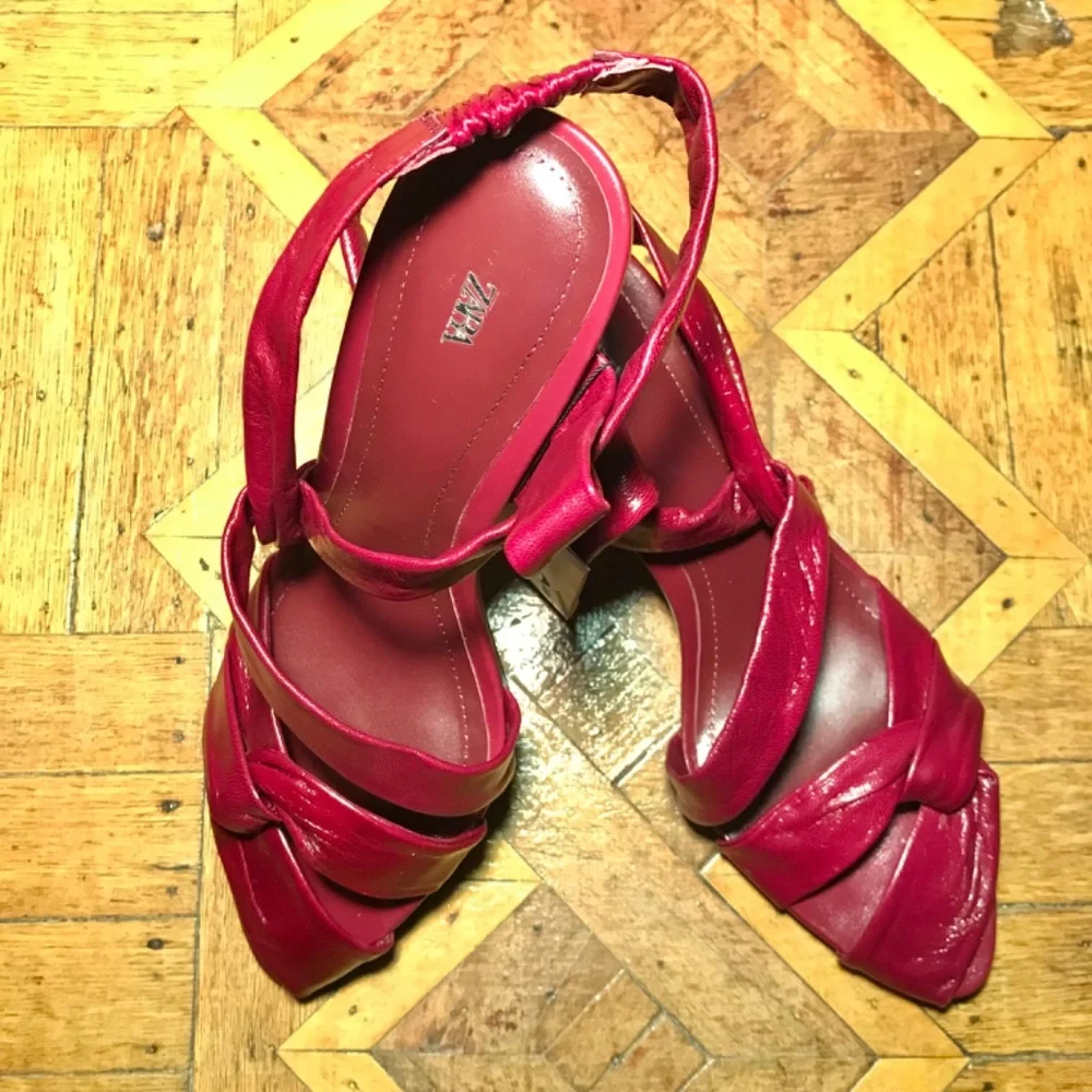 Zara leather heel