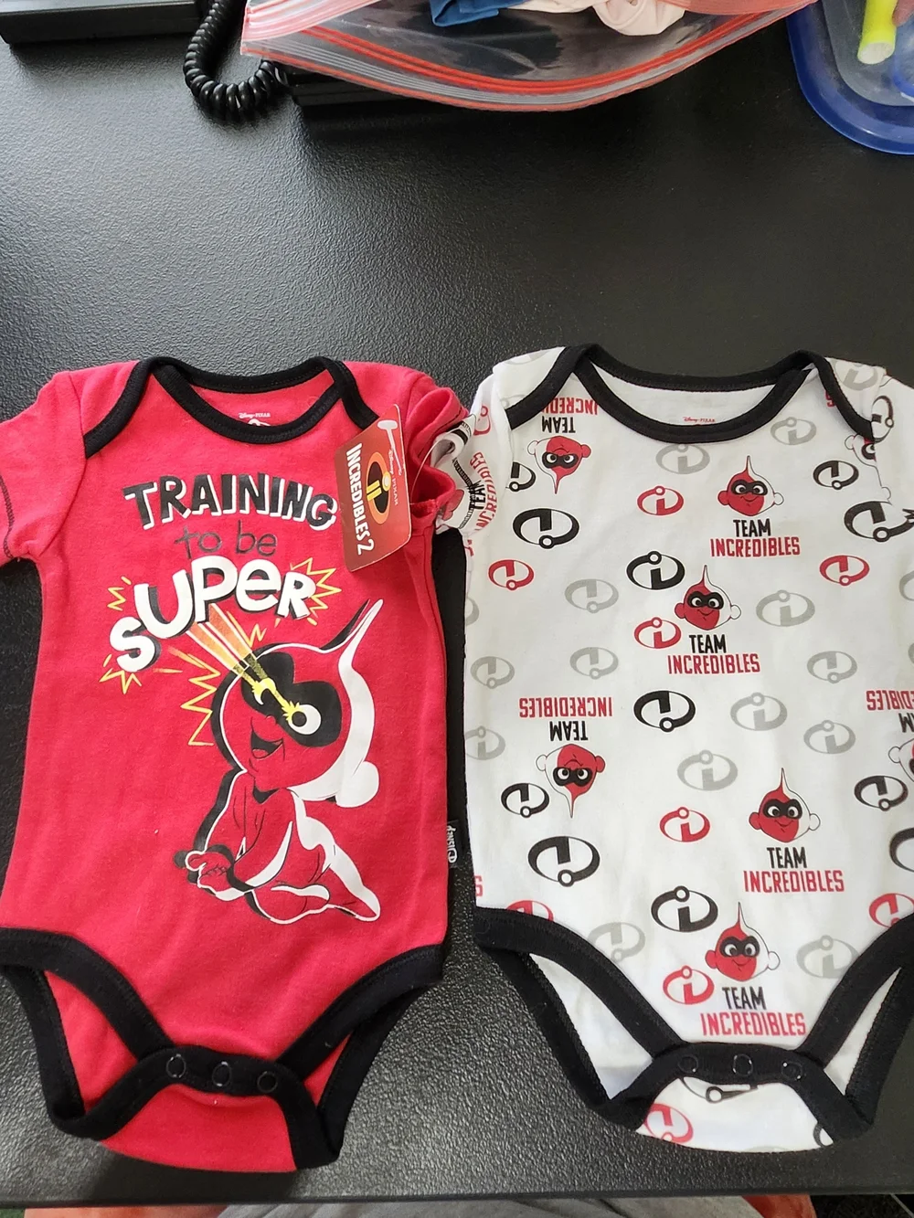 Incredibles Baby Jack Jack Bodysuit 2 Piece Set Super Power Hero Movie Fan New