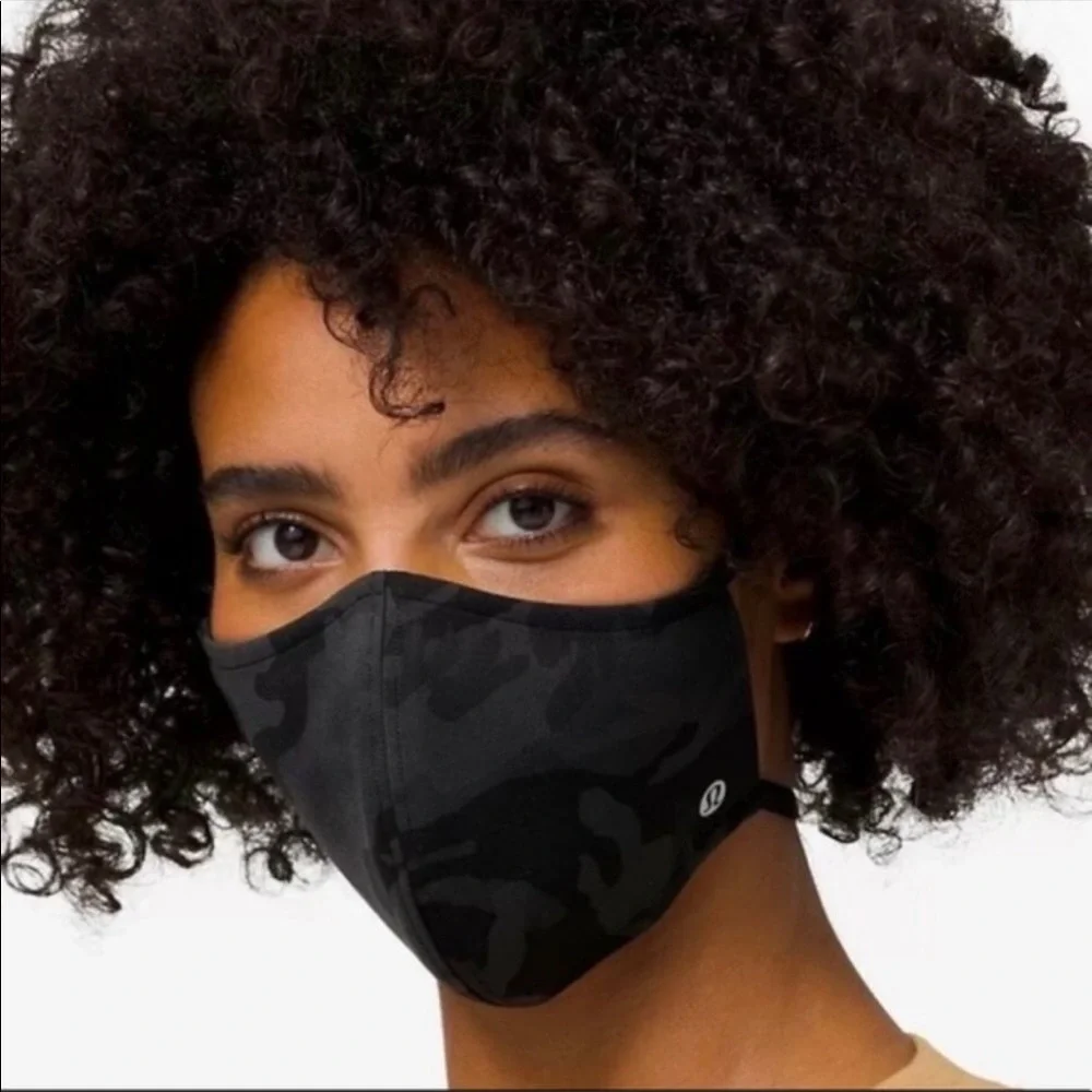 Lululemon Black Camo Face Mask Double Strap Unisex