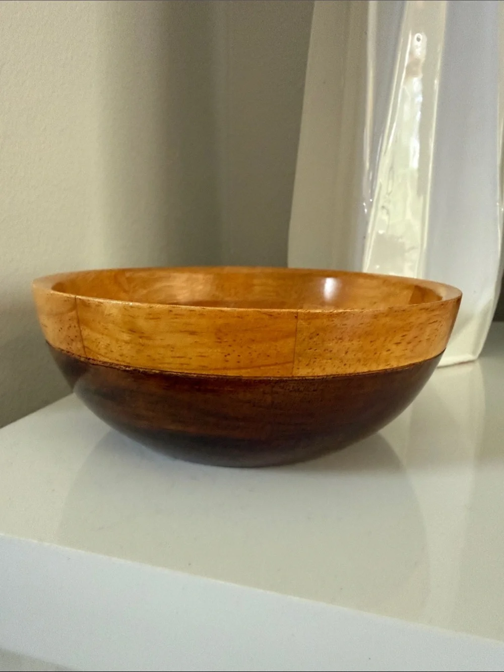 Two-Toned Hardwood Home Decoration Bowl