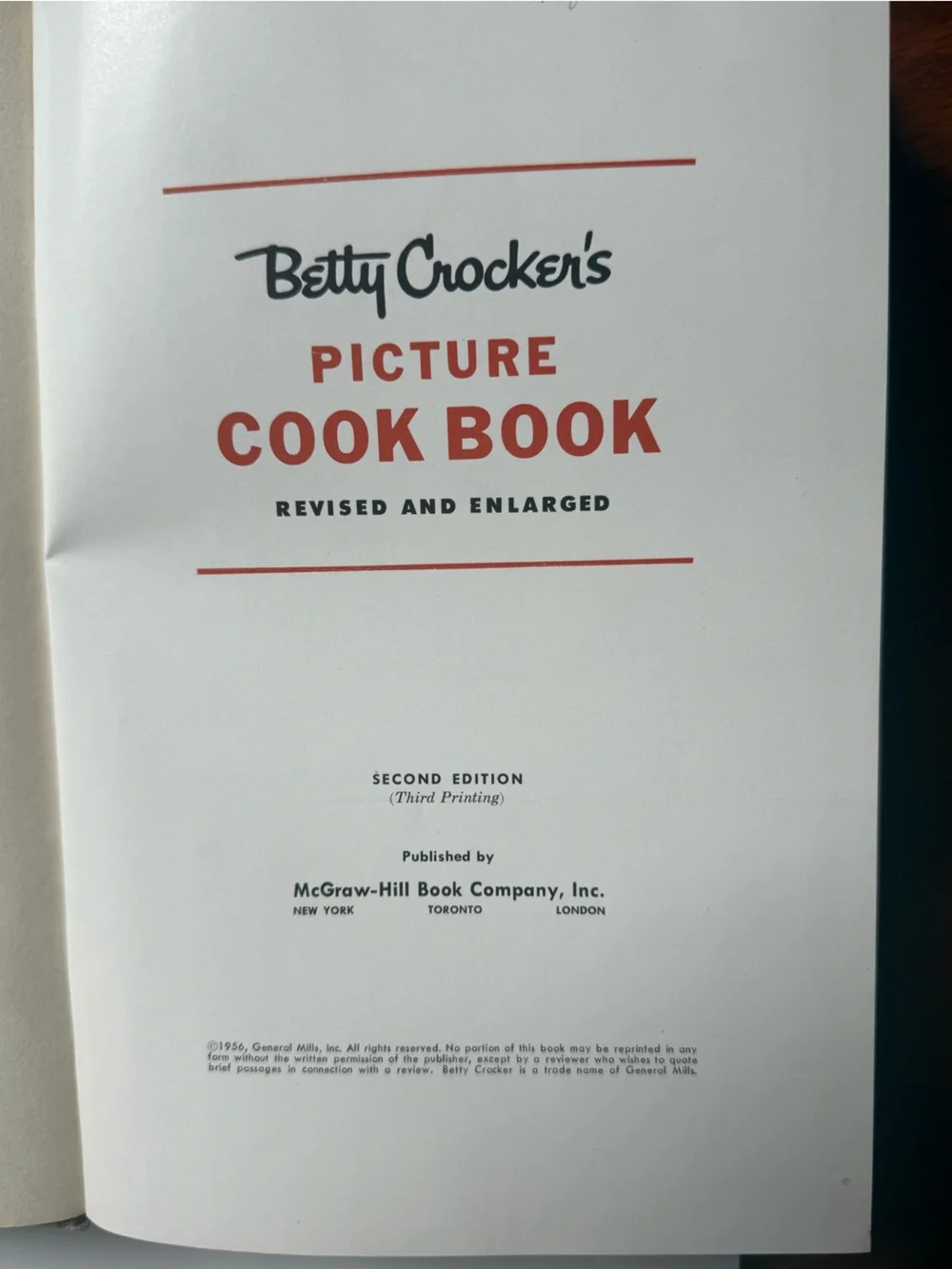 Betty Crocker's Picture Cook Book 1956 REVISED ENLARGED 2nd Edition 3rd Printing