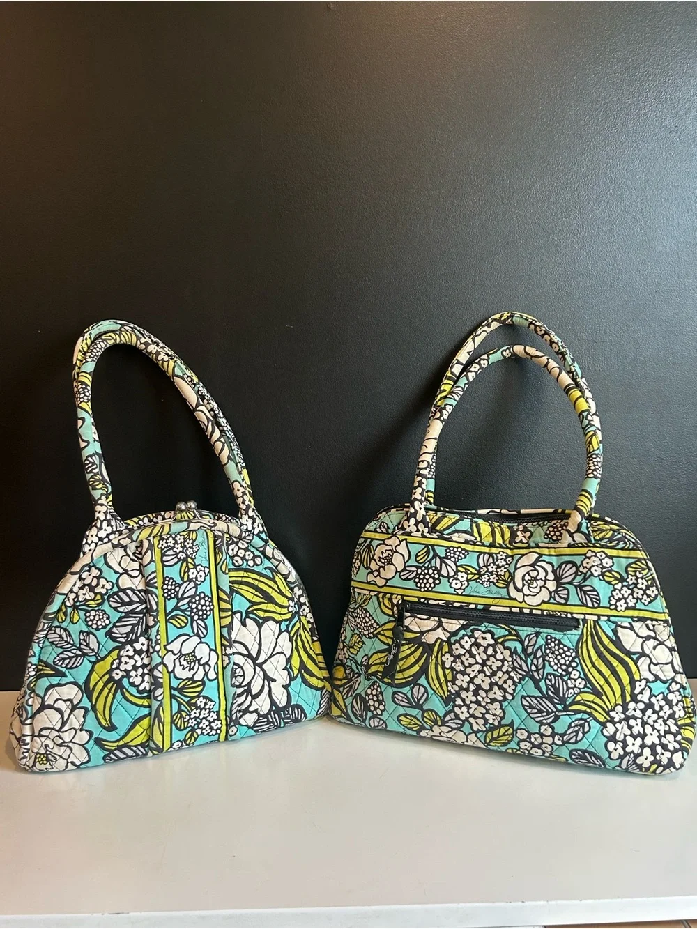 Vera Bradley Island Blooms Matching Bag Bundle - Bowler & Eloise Kisslock Set