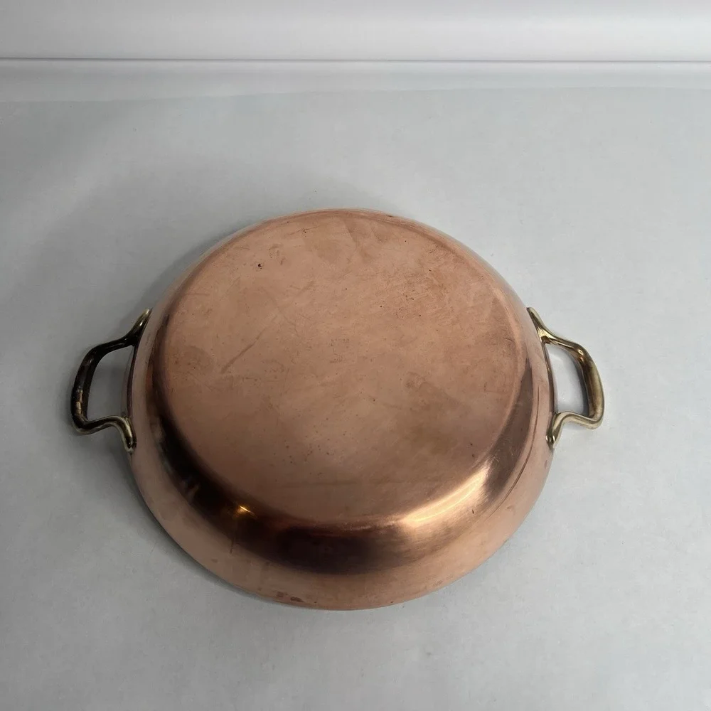 Spring Antique Copper Pan Fry Saute Switzerland 9.5