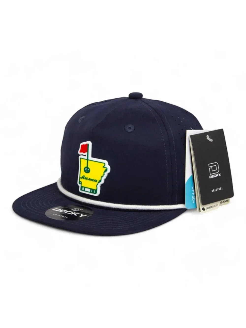 Arkansas Masters Golf 3D Perforated Rope Hat- Navy/ White