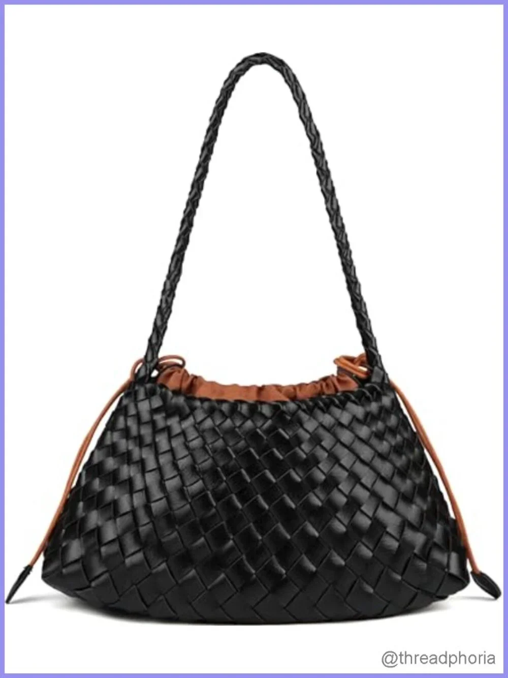 Woven Hobo Shoulder Bag for Women Faux Leather Handwoven Summer Purse